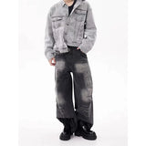 Vintage Cool Streetwear High Waist Black Denim Jeans