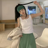Solid Ribbed Knit Crop Top