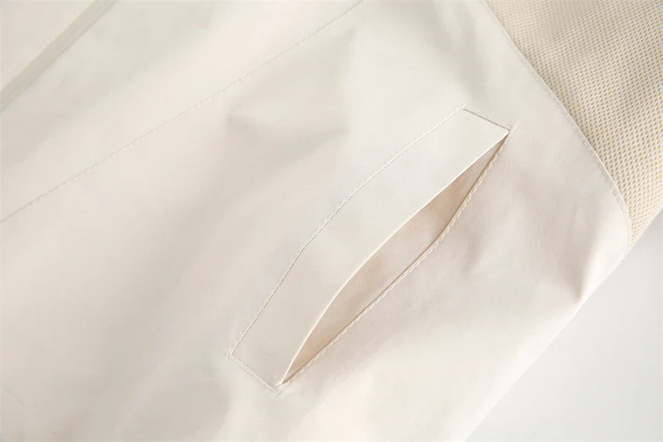 Patchwork Solid Thin Windbreaker Jacket