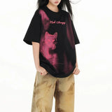 Vintage Kitten Graphic Short Sleeved T-Shirt