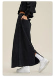 Women's Washed Loose Slit Long Skirt