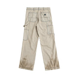 Streetwear Luxury Distressed Ripped Hole Straight Jeans