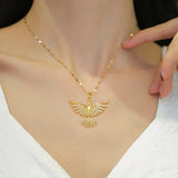 Stainless Steel Phoenix Eagles Pendant Necklace