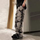 Streetwear Cyber Grey Stacked Baggy Jeans