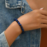 Vintage Blue Tiger Eye Beaded Bracelet