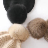 Cashmere Knitted Solid Beanie