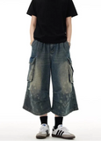 Vintage American Style Washed Denim Jorts