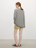 Elegant Striped French Holiday Long-Sleeved T-Shirt