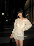 Sheer Cross One Shoulder Top
