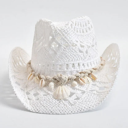 Shell Straw Cowboy Swim Hat
