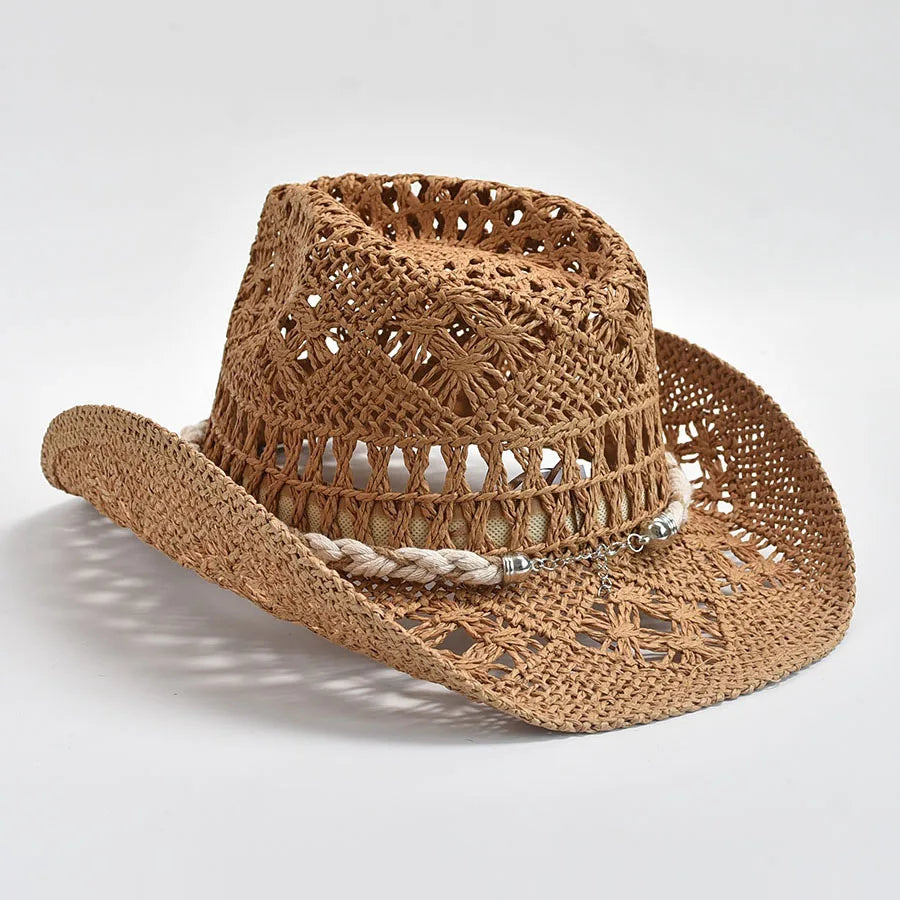 Shell Straw Cowboy Swim Hat