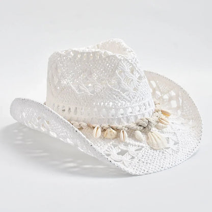 Shell Straw Cowboy Swim Hat