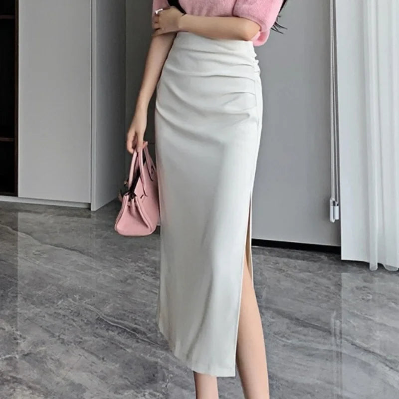 Side Slit Midi Skirt