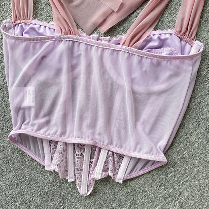 Soft Girl Sheer Lace Corset Top