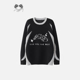 Splicing Color O-neck Sweater