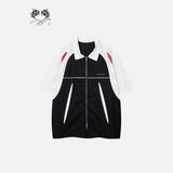 Splicing Color Zip-up Shirt