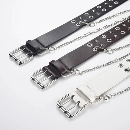 Star Studded Belt with Chain