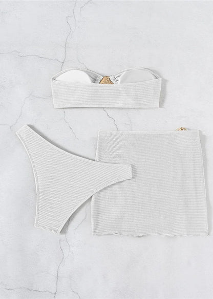 Strapless Draped Bikini Set
