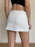 Striped Mini Skirt for Office Wear