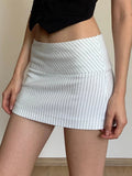 Striped Mini Skirt for Office Wear