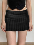 Striped Mini Skirt for Office Wear