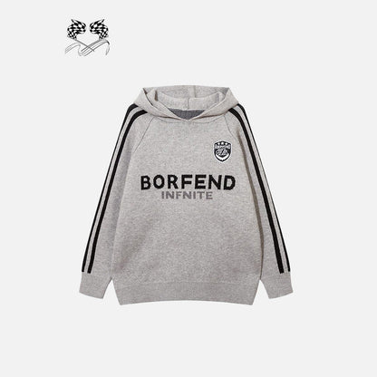 Striped Sports Style Loose Hoodie