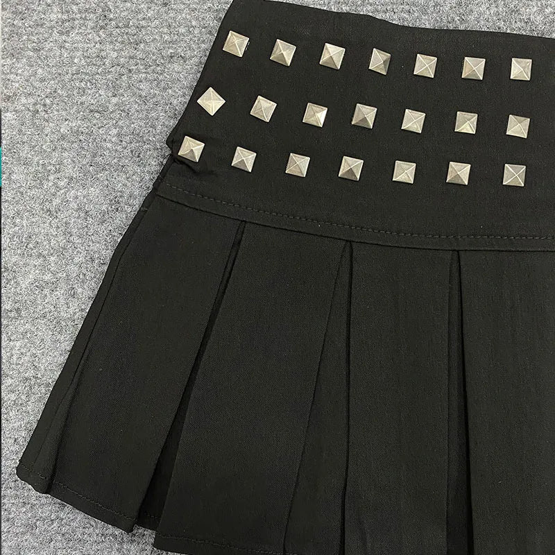 Premium Studded Pleated Mini Skirt for Chic Style