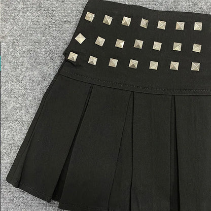 Premium Studded Pleated Mini Skirt for Chic Style