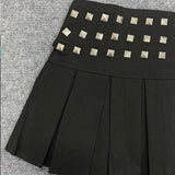 Premium Studded Pleated Mini Skirt for Chic Style