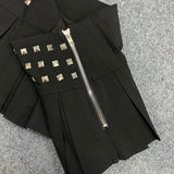 Premium Studded Pleated Mini Skirt for Chic Style