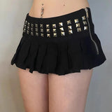 Premium Studded Pleated Mini Skirt for Chic Style
