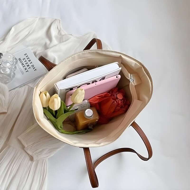 Summer Straw Tote Bag