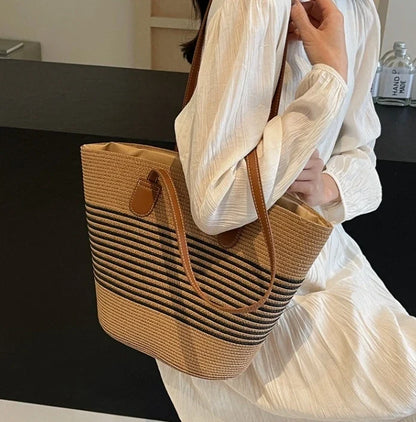 Summer Straw Tote Bag
