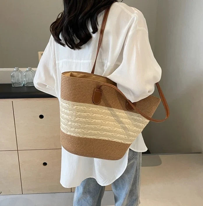 Summer Straw Tote Bag
