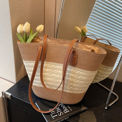 Summer Straw Tote Bag