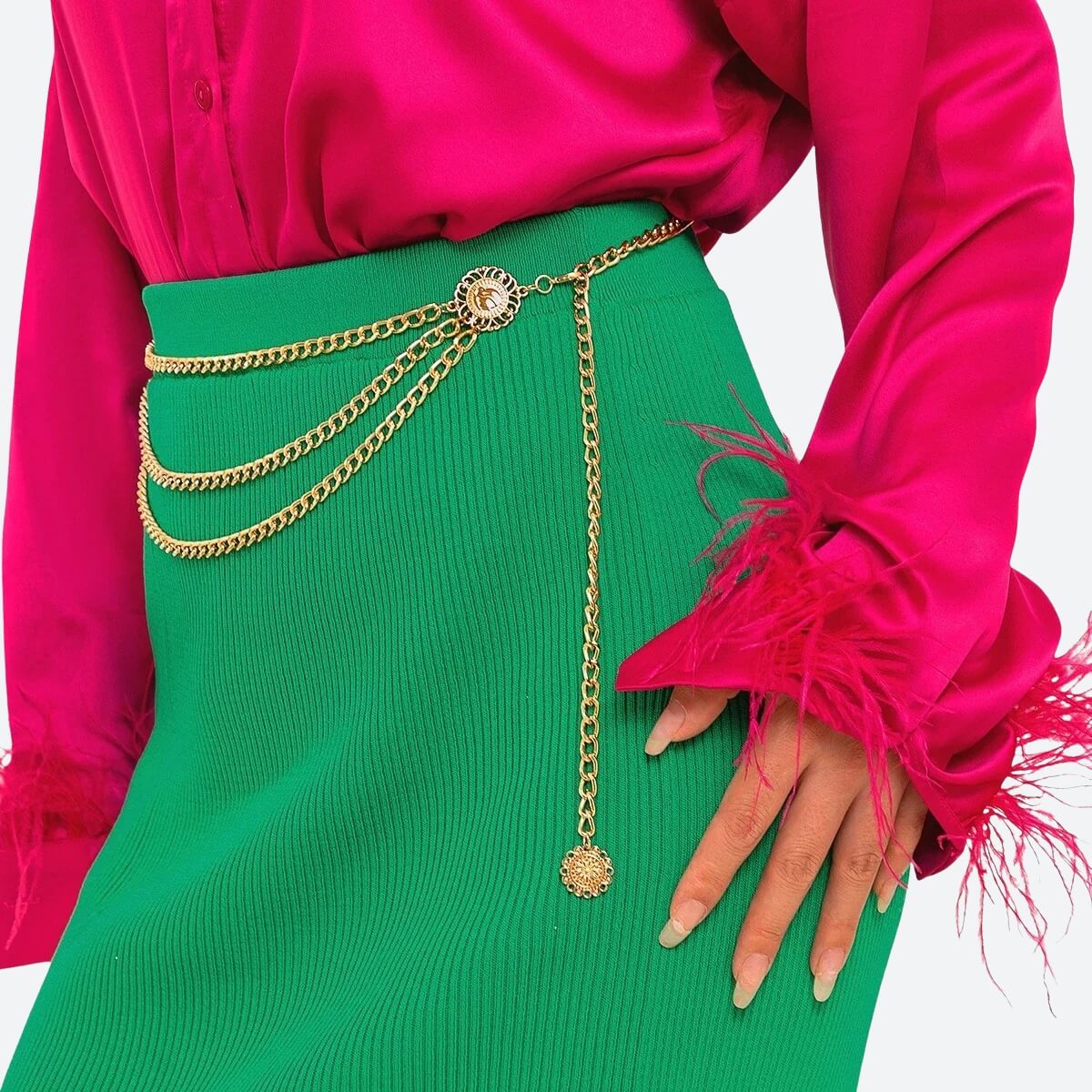 Sun Medallion Chain Belt