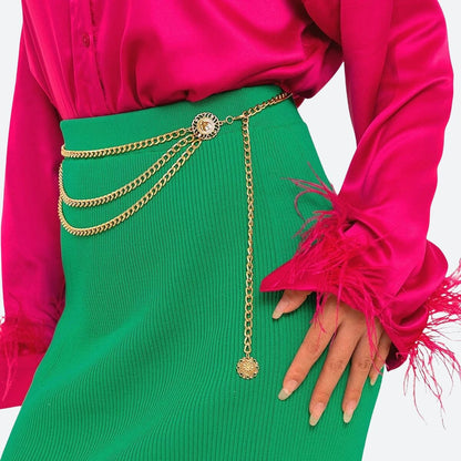 Sun Medallion Chain Belt