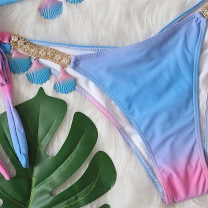 Tassel Triangle Bikini Set