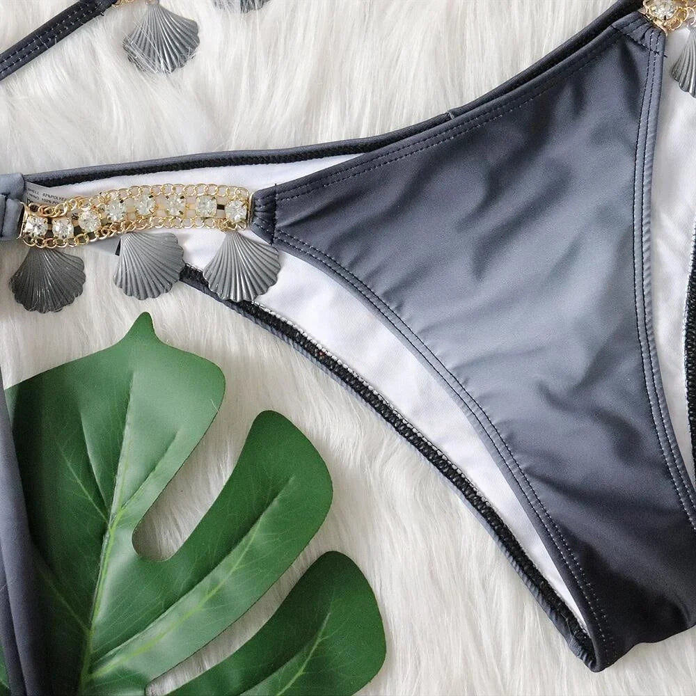 Tassel Triangle Bikini Set