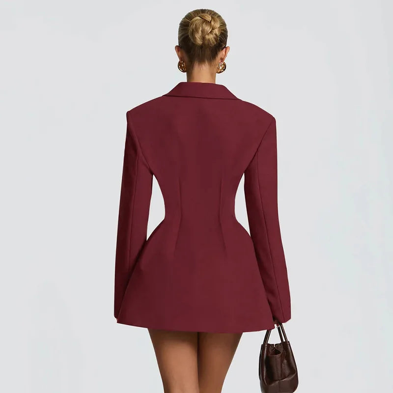 V Neck Blazer Dress