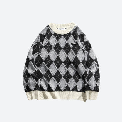 Vintage Argyle Knitted Sweater