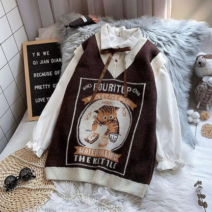 Vintage Cat Sweater Vest