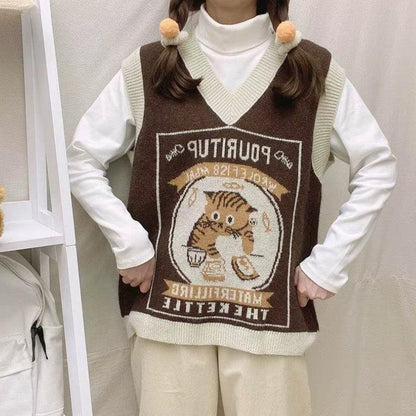 Vintage Cat Sweater Vest