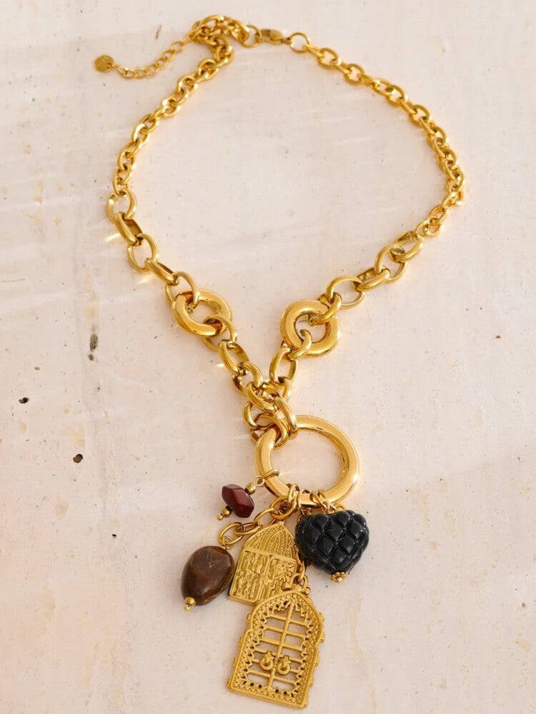 Vintage Chunky Charm Necklace