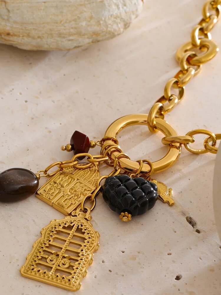 Vintage Chunky Charm Necklace