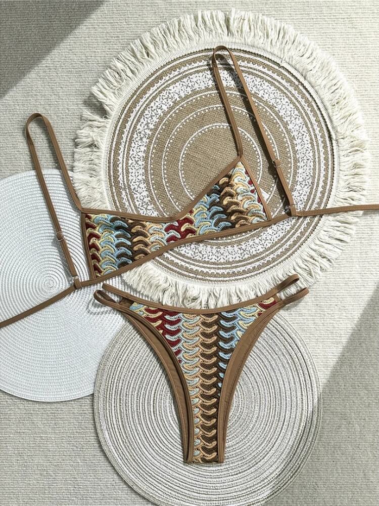 Wave Print Bikini Set