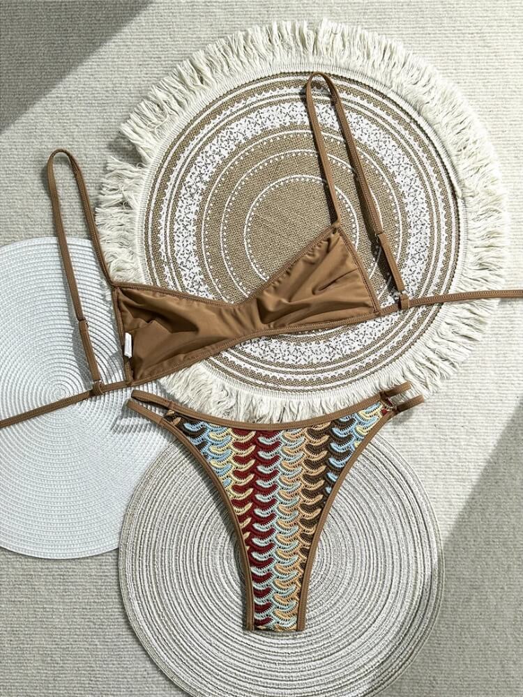 Wave Print Bikini Set