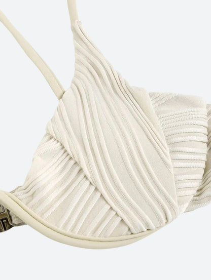 Wavy Striped Wired Cup Bikini Set