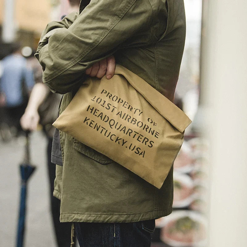 Waxed Canvas Clutch Bag