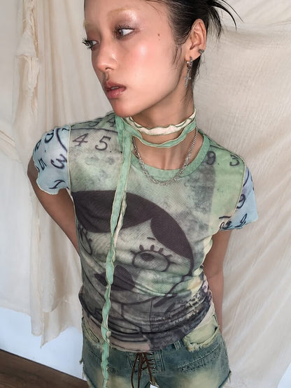 Weirdcore Graphic Baby Tee